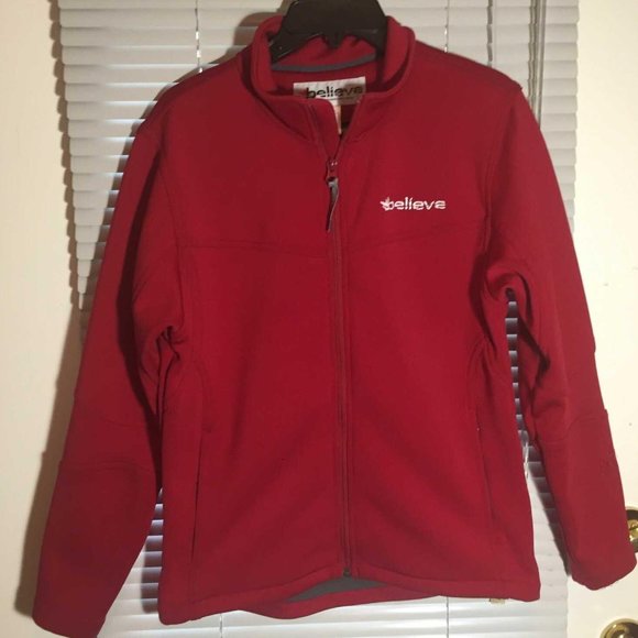 2010 Vancouver OLYMPIC GAMES WOMENS RED JACKET SZ SMALL - BELIEVE - CTV - Picture 1 of 4